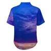 Men's Casual Shirts Sunset Colorful Print Vacation Shirt Hawaiian Funny Blouses Male Plus Size 4XL