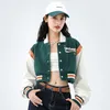 Vestes pour femmes STSVZORR printemps et automne rétro américain Rose lettre broderie courte Baseball uniforme veste décontracté tout match