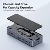 Hagibis USB C Docking Station Type to 8K DP Compatibile Triple Display M 2 SSD PD3 0 RJ45 15 in 1 HUB per PC Laptop 230712