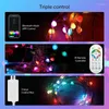 Strängar 20 m LED -sträng Lätt MIC Bluetooth -app fjärrkontroll USB SMART GARLANDLAMP FESTOON Outdoor Indoor Home Decor Party Christmas