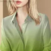 Polo da donna Camicia da donna alla moda Camicia a maniche lunghe a colori sfumati Primavera e autunno Top allentato OL Abbigliamento da lavoro Abiti da lavoro Abbigliamento donna Z230713