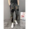 Herenbroeken Koreaanse stijl Man Japan Streetwear Trekkoord Sport Baggy Joggers Trainingspak Mode Geruite Harem Joggingbroek Wollen broek