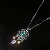 Collier à breloques en pierre de lune avec pompon pour femmes, pendentif créatif, colliers de fête élégants, bijoux