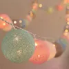 Strings 6M 40 LED Cotton Garland Balls Lights String Kerst Pasen Outdoor Opknoping Party Baby Kinderkamer Bed Fairy decoraties