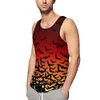 Herren Tanktops Fledermäuse Sonnenuntergang Top Spooky Halloween Print Sportbekleidung Sommer Workout Man Bedruckte ärmellose Westen Große Größe