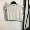 Designer Waistcoat Womens T Shirt Spring Summer Loose Alphabet Print Round Neck Pullover V Neck Knit Vest Sleeveless Girls Tank Top