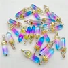 Goud Regenboog Gekleurd Glas Zeshoekig Prisma Slinger Hanger Bedels DIY Sieraden Maken Kettingen Accessoires