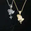 pregare ciondolo croce a mano Collana con catena di corda Alta qualità donna uomo ragazzo Iced Out gioielli regalo di moda con zirconi pavimentati