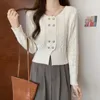 Gilets pour femmes automne Chic col rond rayé cachemire Cardigan femmes amour bouton pull à manches longues tricot G146