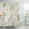 Shower Curtains Flora Vintage Floral Pattern Herbs and Wild Flowers Botanical Engraving Styorful Victorian Boho Shower Curtain Waterproof