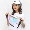 Waist Bags Holographic Bag Translucent Fanny Pack Hologram Beach Travel Waistbag Women Belt Bum Hip Pouch Money Phone Holder 230713