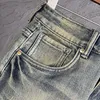 Jeans masculino Shorts de verão Stretch Men Denim Retro Azul Slim Reto Moda Bolsos Desinger Streetwear Patchwork Kpop