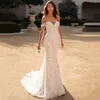 Elegant Full Lace Boho Beach Mermaid Wedding Dress Sexy Backless Off Shoulder Bridal Wedding Gowns Vestido de noiva Newest269l