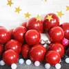 100Pcs Ruby Red Balloon New Glossy Metal Pearl Latex Balloons Chrome Metallic Colors Air Balloons Wedding Party Decoration284j