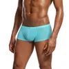 Mutande Intimo uomo Pantaloncini boxer in rete a vita bassa Custodia ultrasottile Slip sportivi da palestra solidi Cuecas trasparenti