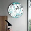 Wall Clocks Ocean Shell Water Green Bedroom Clock Large Modern Kitchen Dinning Round Watches Living Room Watch Home Decor