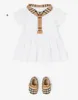 Baby Designer Baby Kleid Mädchen Kariertes Hemd Kleidung Sommer Kinder Kurzarm Baumwollhemd Rock Klassisch Kariertes Revers Importierte maßgeschneiderte Stoffe