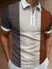 Camisetas masculinas novas camisa polo com zíper floral camiseta superior masculina L230713