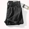 Pantalones vaqueros para hombre otoño e invierno americano Retro pesado grueso Denim recto lavado viejo negro teñido cónico botas colgantes Pantalones