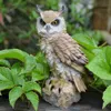 Garden Decorations Resin Owl Shape Lifelike Desktop Garden Figurine Cute Outdoor Collection Art Craft Decoration Home Ornament Indoor Anti-bird L230714