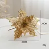 Decorative Flowers Christmas Flower Golden Imitation Tree 20cm Sequin Velvet