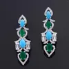 Collier boucles d'oreilles ensemble 2023 4 pièces Turquoise mariée mariage Dubai femmes bijoux Nigeria afrique boucle d'oreille