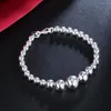 Lien Bracelets Mode 925 Timbre Argent Couleur Bracelet Pour Homme Femme Classique Perle Chaîne De Noce Cadeaux Rue All-match Bijoux