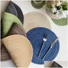 Matten Pads 36Cm Ramee Tafel Warmte Insation Japanse Stijl Milieuvriendelijke Kom Plaat Pot Pad Drop Levering Thuis Tuin Kitc Dhyl7