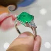 925 Sterling Silver Tourmaline Fashion Finger Rings for Women Charm Luxury Green Ring Ladies Jewelry Accessories New Bijoux L230704