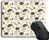 Tapis de souris, motif blanc avec hérissons, tapis de souris d'ordinateur, accessoires de bureau, base en caoutchouc antidérapante, tapis de souris pour souris d'ordinateur portable