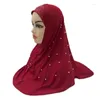 Abbigliamento etnico Ramadan Donne Musulmane Hijab Sciarpa islamica Foulard Amira Copricapo arabo Cappello Turbante Copricapo Perline Preghiera Perdita di capelli