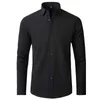 Chemise à manches longues élastique à quatre côtés sans repassage pour homme Chemise européenne verticale merceriséejw67jw67