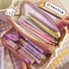 Pencil Bags Cute Pencil Bag Transparent PVC Student Cartoon Pencil Case Large Capacity Kawaii Bag Korean Stationery 230714