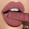 Brillant à lèvres QI Waterproof Nude Matte Liquid Lipstick Long Lasting Lipgloss Glace Black Tint