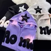 남성용 후드 땀 셔츠 여자 zip up homes y2k kawaii harajuku 옷 전체 고딕 별 지퍼 스웨트 셔츠 느슨한 게으른 스타일 재킷 코트 탑 230714