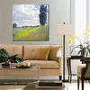 クロード・モネの有名な絵画は、牧草地の牧草地を散歩します印象派の風景の手描きのオイルアートワークの家の装飾