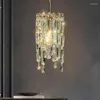 Żyrandole nowoczesne kryształowy żyrandol do jadalni luksusowy złoty wystrój domu wiszące światło oprawy wyspa LED Cristal Luster