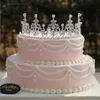 Nouveauté 2019 bricolage décoration de gâteau de mariage argent or fausses perles strass mariée diadème couronne chapeaux accessoires 237t