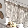 Rideau pastorale Plaid lin coton demi court Tube rideaux drapé cantonnière pour Windows décoration de la maison