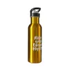 Water Bottles Single Wall Portable Sports Straw Stainless Steel Metal Outdoor Reusable Gym Bottle 230714