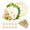 Other Event Party Supplies 10 pieces of gold metal wreath wreath decoration used for wedding center decoration wooden card rack metal wreath 230713