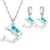 Halsband örhängen set carofeez 2023 mode kvinnliga smycken uttalande engagemang bröllop flicka gåva söt delfin imitation opal och