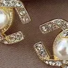 Tillbehörskanal Stud Pearl Diamond Drop Gold Earrings Designer för Woman Fashion Brand Not Fade Silver Wedding Earings