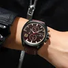 Mannen Horloges Topmerk CURREN Luxe Lederen Band Sport Quartz Chronograaf Militaire Horloge Mannen Klok Waterdicht Relogio Masculino332e