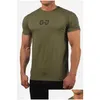 Hommes T-shirts D'été Nouveaux Hommes Gymnases T-shirt Crossfit Fitness Bodybuilding Lettre Imprimé Mâle Court Coton Vêtements Marque Tee Tops 5 Dhdvk