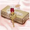 Couronnes de fleurs décoratives Cadeaux de Saint Valentin romantique Mticolor Crystal Rose Favors Colorf Box Party Creative Souvenir O Dhsuk