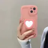 Heart Mirror Holder Telefonfodral för Huawei Honor 9x 8x X7 X8 X9 Honor20 Pro Stand Back Cover P30 Lite Pro P20 P40 P50 Pro Shell L230619