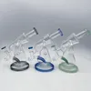 8 inch Borosilicate glass bong water pipe 14mm female joint dab rig with bowl and quartz banger for free