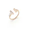 Band Rings Quality Top for Women Jewelry Double t Shell Between the Diamond Ring Couple Foreign Trade Models Smile Set Jx2x 87ZY