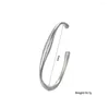 Bangle Simple Abstract Mobis Ring Bracelet For Women Stainless Steel Irregular Opening Summer Jewelry Gift